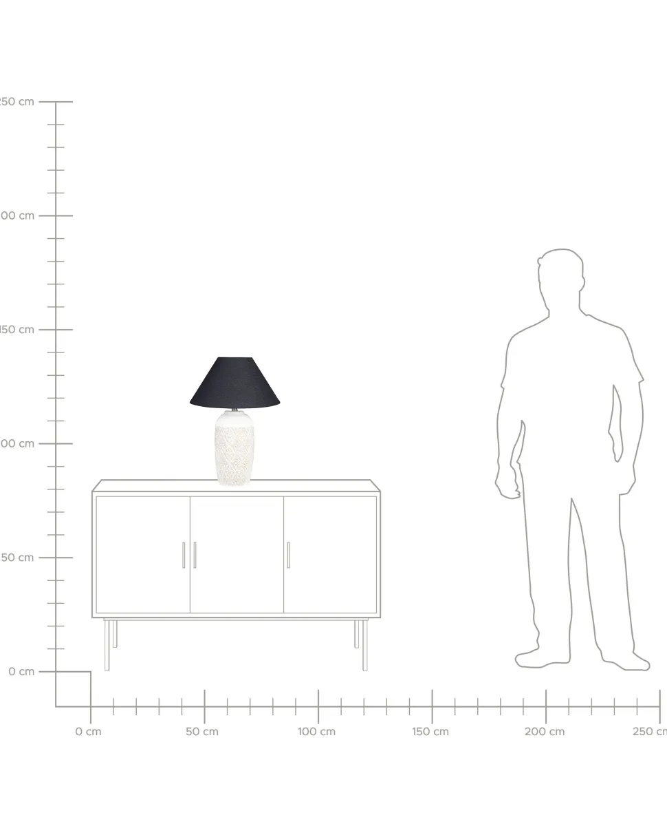 Candeeiro De Mesa Em Ceramica Creme Telire