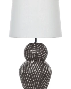 Candeeiro De Mesa Em Ceramica Preto E Creme 63 Cm Guapore