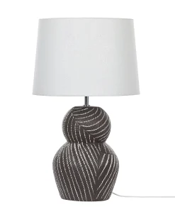Candeeiro De Mesa Em Ceramica Preto E Creme 63 Cm Guapore
