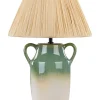 Candeeiro De Mesa Em Ceramica Verde E Branco 53 Cm Limones