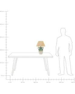 Candeeiro De Mesa Em Ceramica Verde E Branco 53 Cm Limones