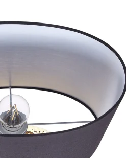 Candeeiro De Mesa Em Ceramica Dourada E Preto 51 Cm Nasva