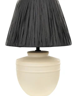 Candeeiro De Mesa Em Ceramica Creme 44 Cm Tigre