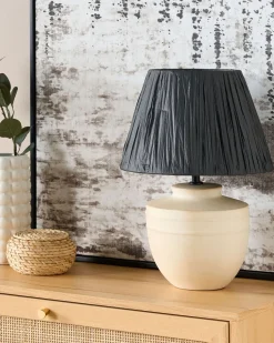 Candeeiro De Mesa Em Ceramica Creme 44 Cm Tigre