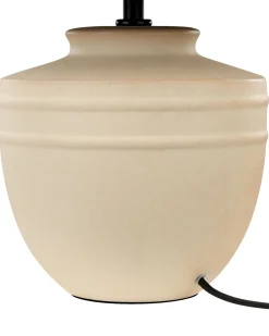 Candeeiro De Mesa Em Ceramica Creme 44 Cm Tigre