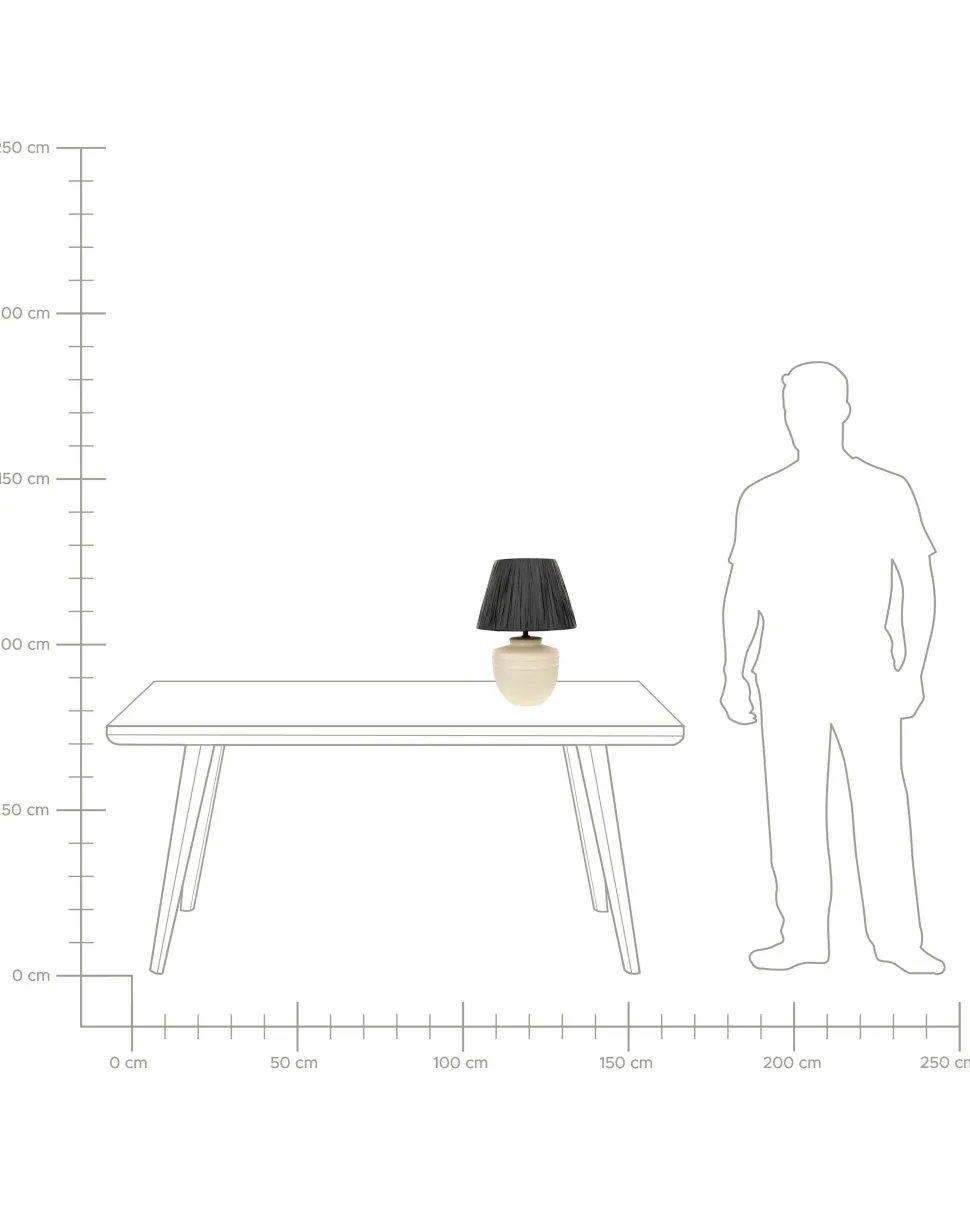 Candeeiro De Mesa Em Ceramica Creme 44 Cm Tigre