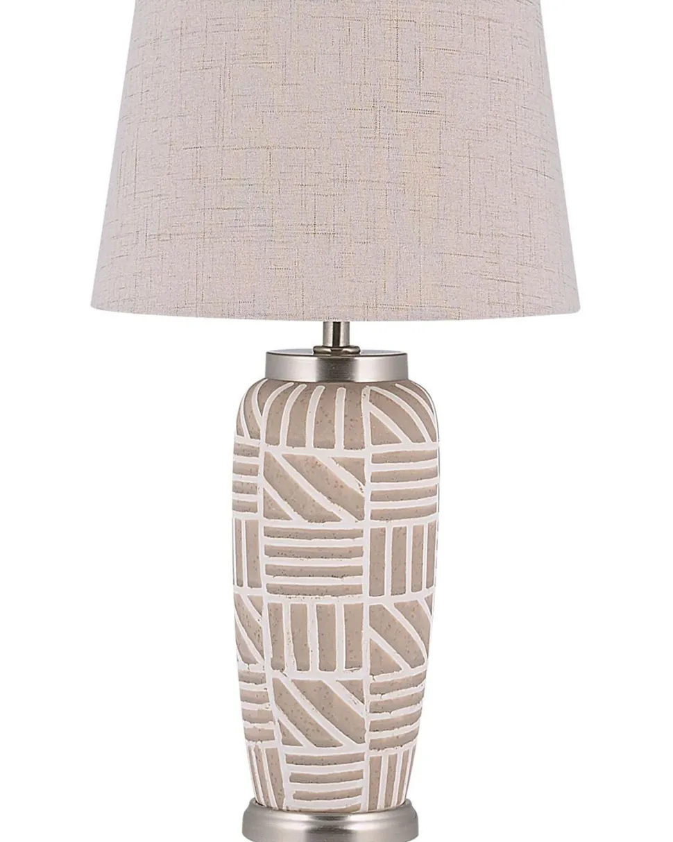 Candeeiro De Mesa Em Ceramica Creme 48 Cm Traisen