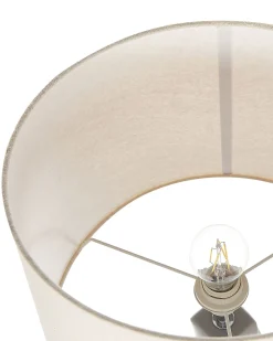 Candeeiro De Mesa Em Ceramica Cinzento E Creme 71 Cm Belaya