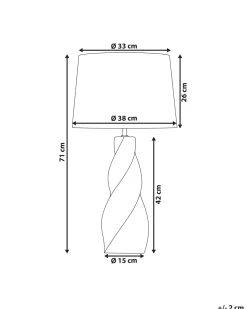 Candeeiro De Mesa Em Ceramica Cinzento E Creme 71 Cm Belaya
