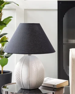 Candeeiro De Mesa Em Ceramica Creme Cadena