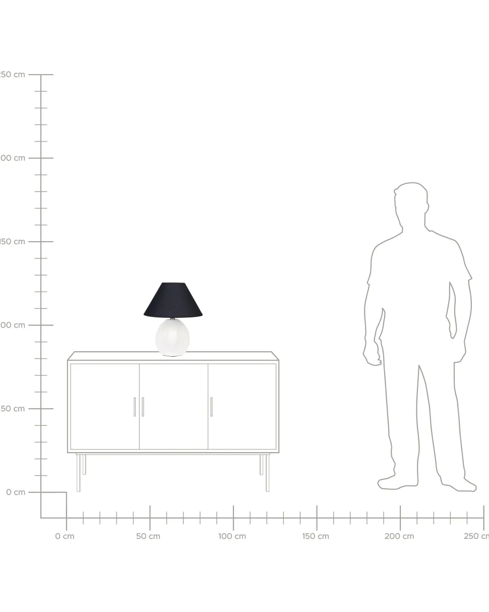 Candeeiro De Mesa Em Ceramica Creme Cadena