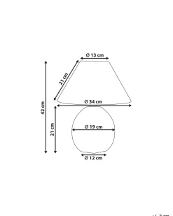 Candeeiro De Mesa Em Ceramica Creme Cadena