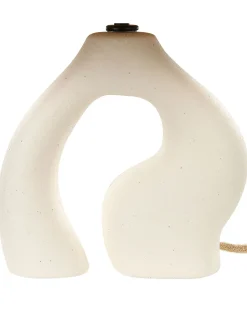 Candeeiro De Mesa Em Ceramica Branca 42 Cm Barbas