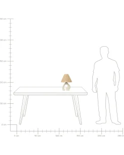 Candeeiro De Mesa Em Ceramica Branca 42 Cm Barbas