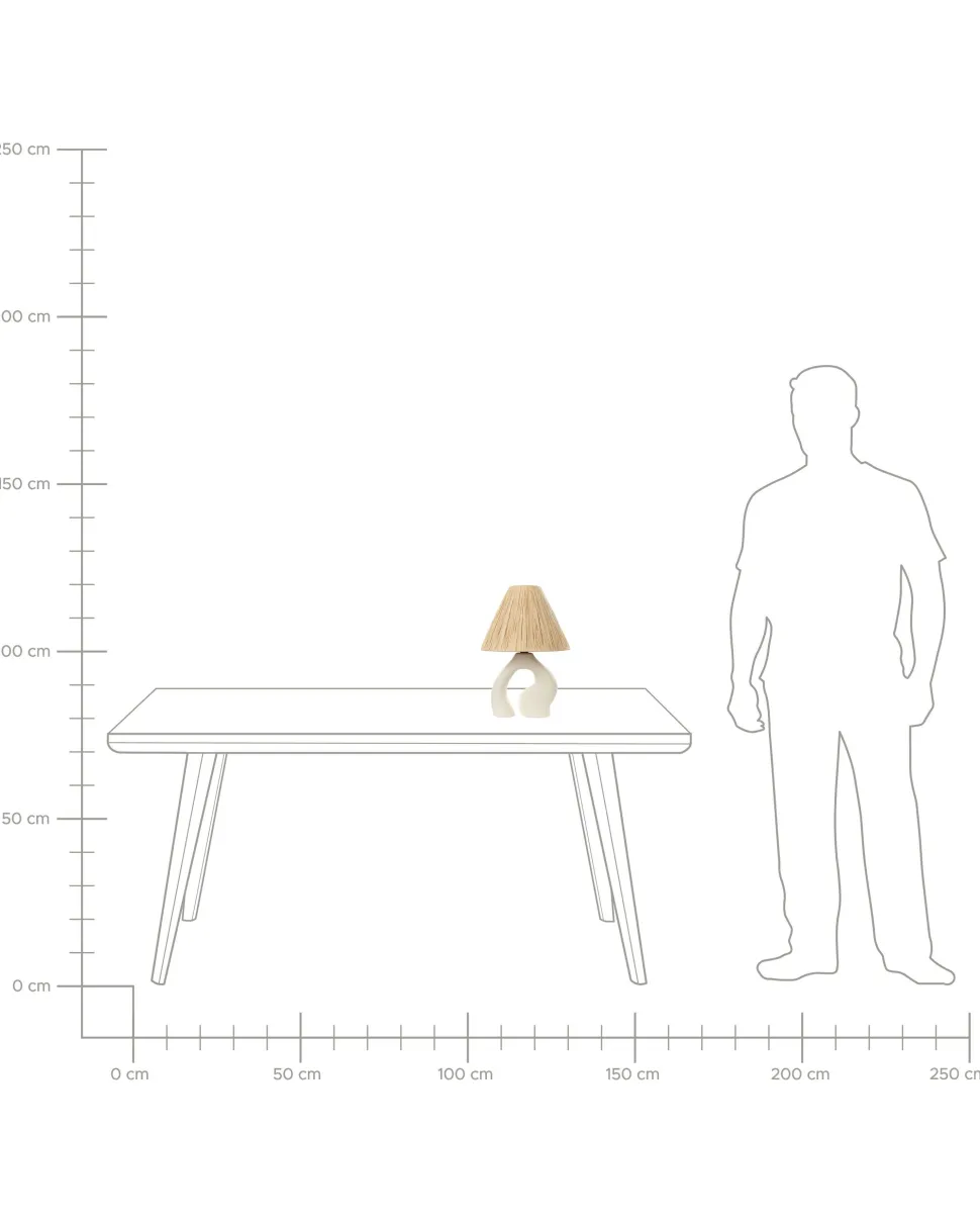 Candeeiro De Mesa Em Ceramica Branca 42 Cm Barbas