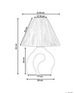 Candeeiro De Mesa Em Ceramica Branca 42 Cm Barbas