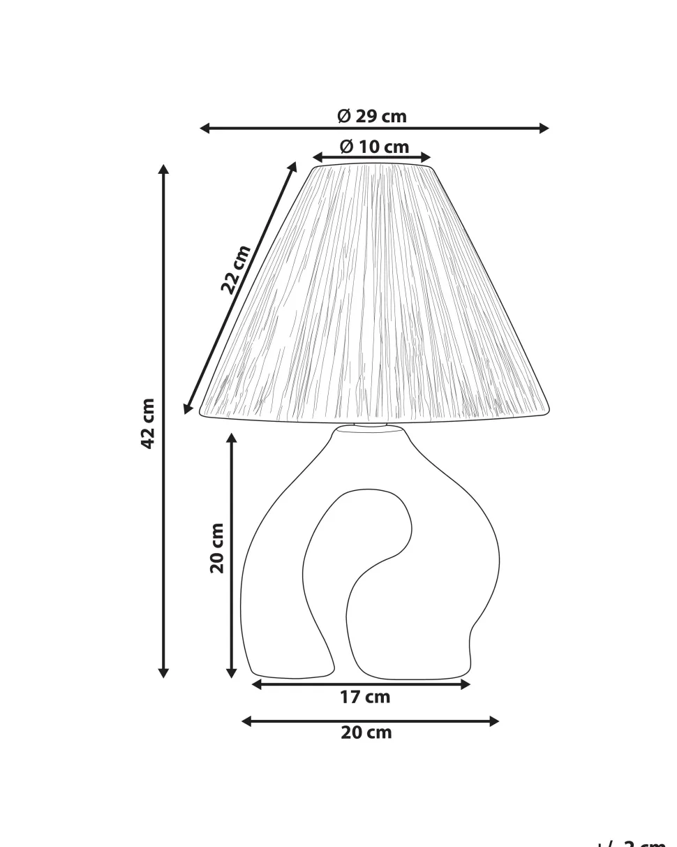 Candeeiro De Mesa Em Ceramica Branca 42 Cm Barbas