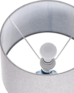 Candeeiro De Mesa Em Ceramica Azul Abava