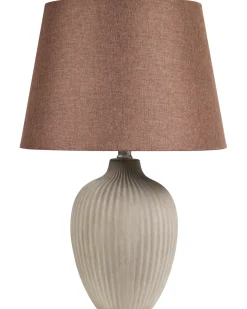 Candeeiro De Mesa Em Ceramica Castanha Fergus