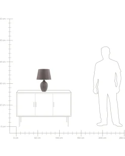 Candeeiro De Mesa Em Ceramica Castanha Fergus