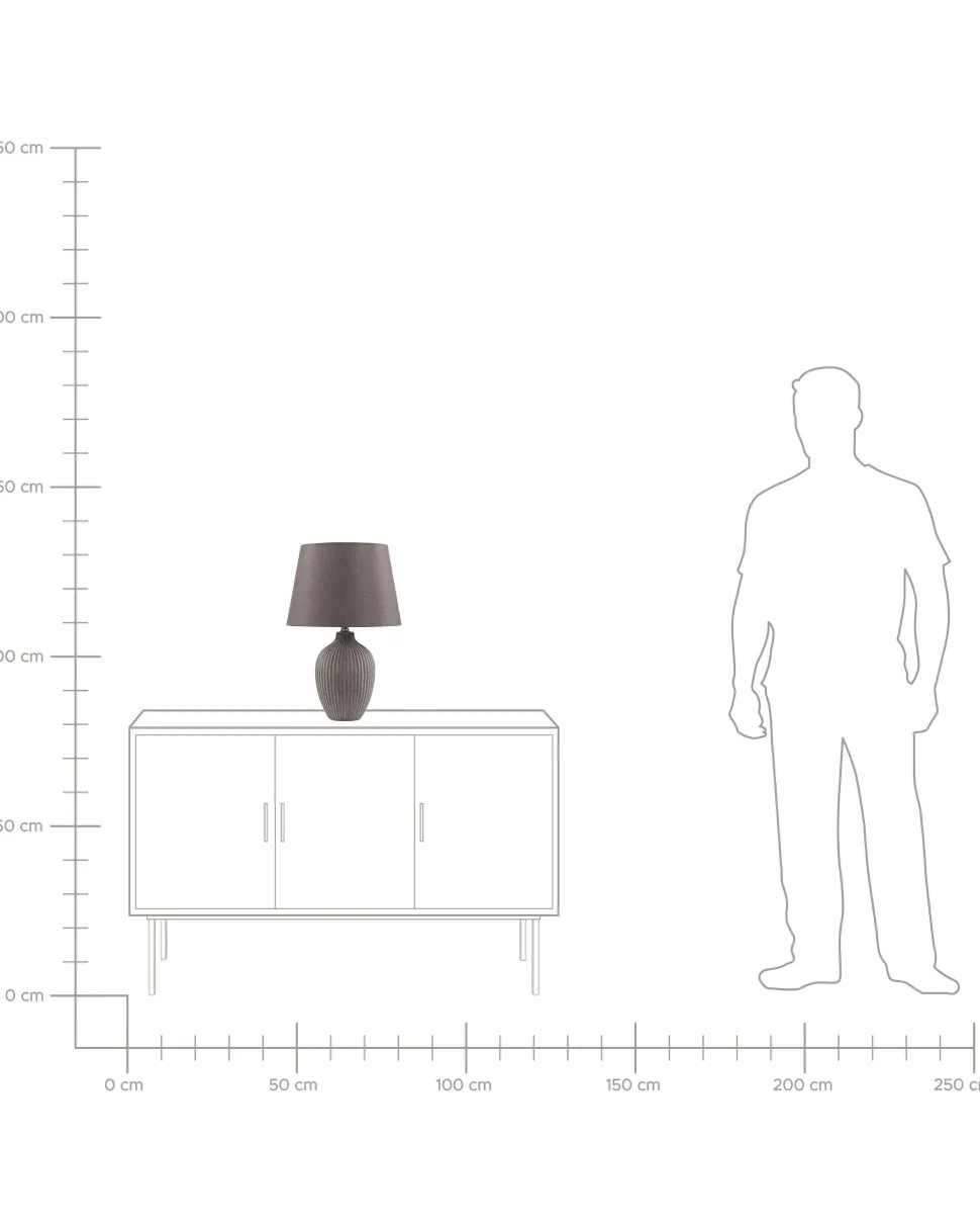 Candeeiro De Mesa Em Ceramica Castanha Fergus