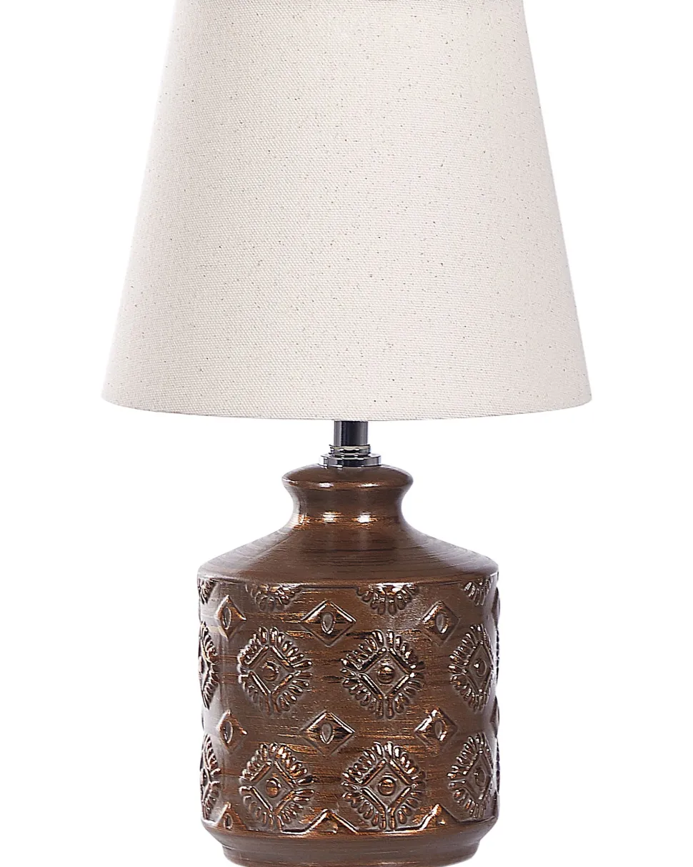 Candeeiro De Mesa Em Ceramica Cor De Cobre Rosanna