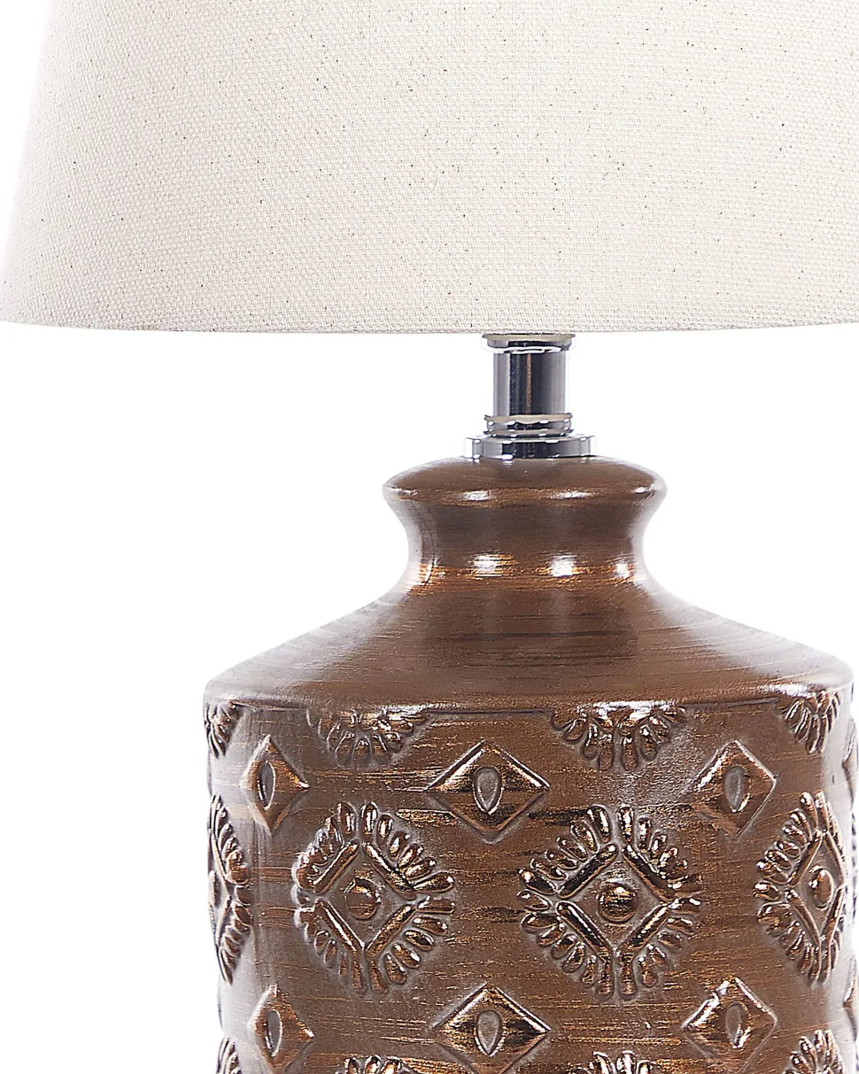 Candeeiro De Mesa Em Ceramica Cor De Cobre Rosanna