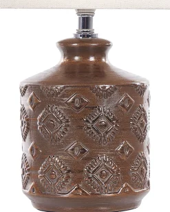 Candeeiro De Mesa Em Ceramica Cor De Cobre Rosanna