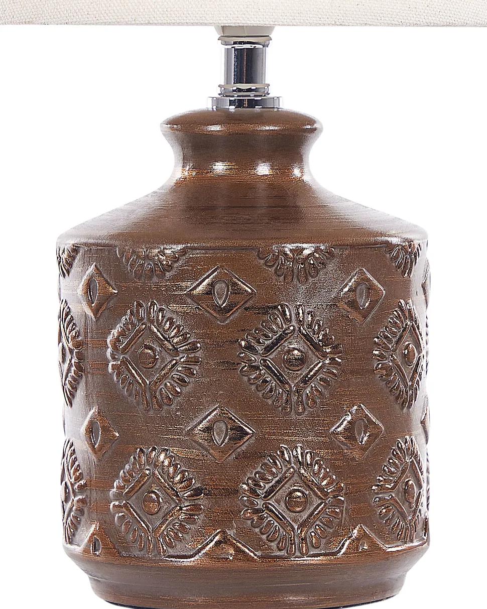 Candeeiro De Mesa Em Ceramica Cor De Cobre Rosanna