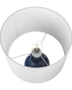 Candeeiro De Mesa Em Ceramica Azul Marinho Perlis