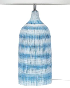 Candeeiro De Mesa Em Ceramica Azul E Creme 66 Cm Georgina