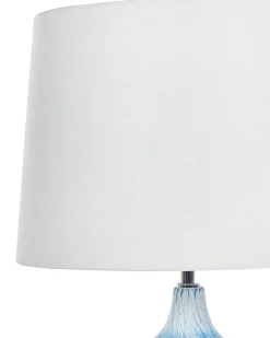 Candeeiro De Mesa Em Ceramica Azul E Creme 66 Cm Georgina