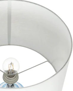 Candeeiro De Mesa Em Ceramica Azul E Creme 66 Cm Georgina