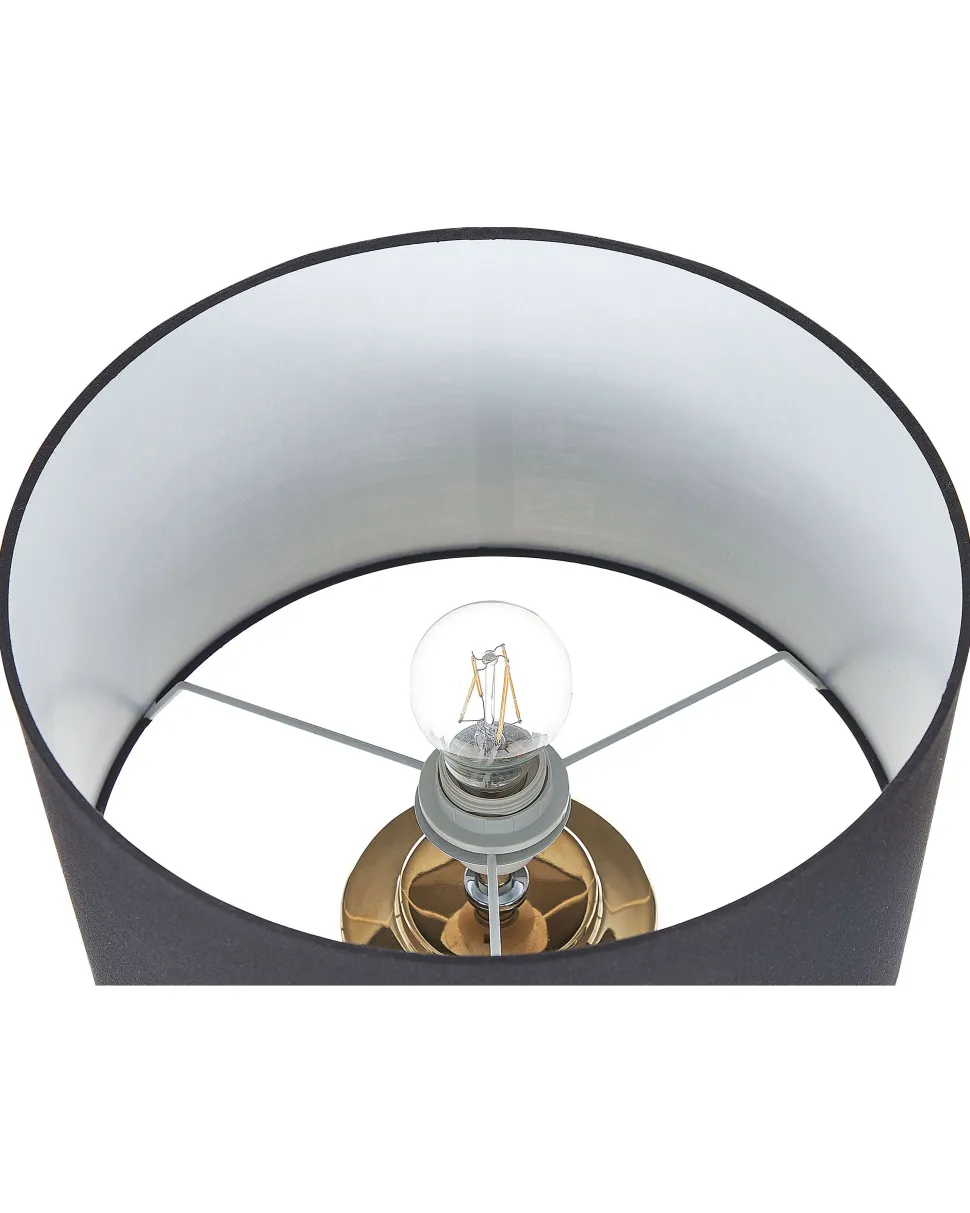 Candeeiro De Mesa Em Ceramica Dourado E Preto 48 Cm Cimarron