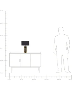 Candeeiro De Mesa Em Ceramica Dourado E Preto 48 Cm Cimarron