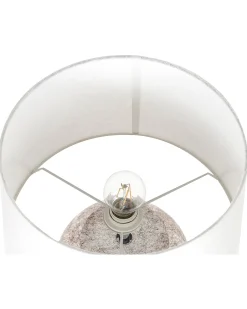 Candeeiro De Mesa Em Ceramica Creme E Branco 47 Cm Mareb