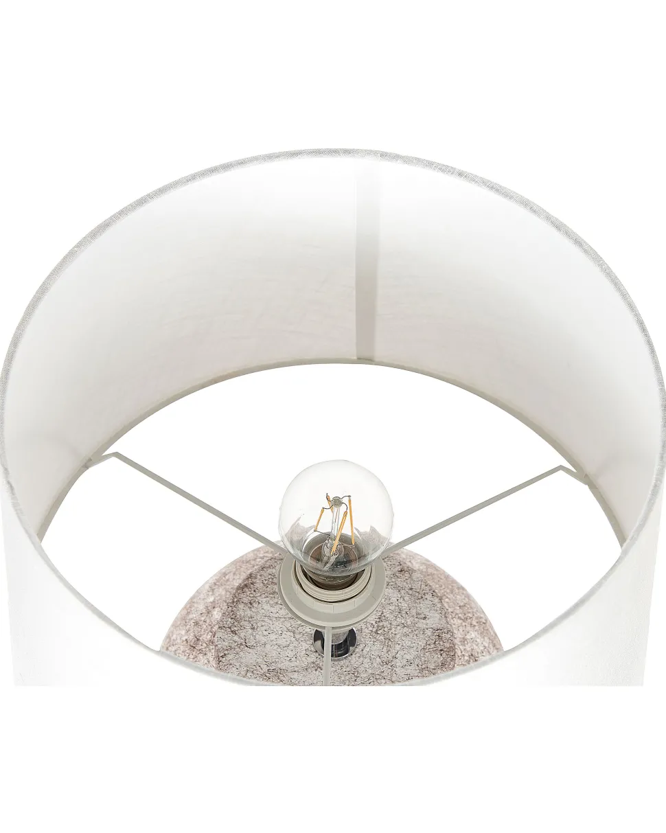 Candeeiro De Mesa Em Ceramica Creme E Branco 47 Cm Mareb