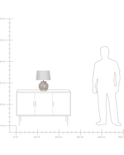 Candeeiro De Mesa Em Ceramica Creme E Branco 47 Cm Mareb