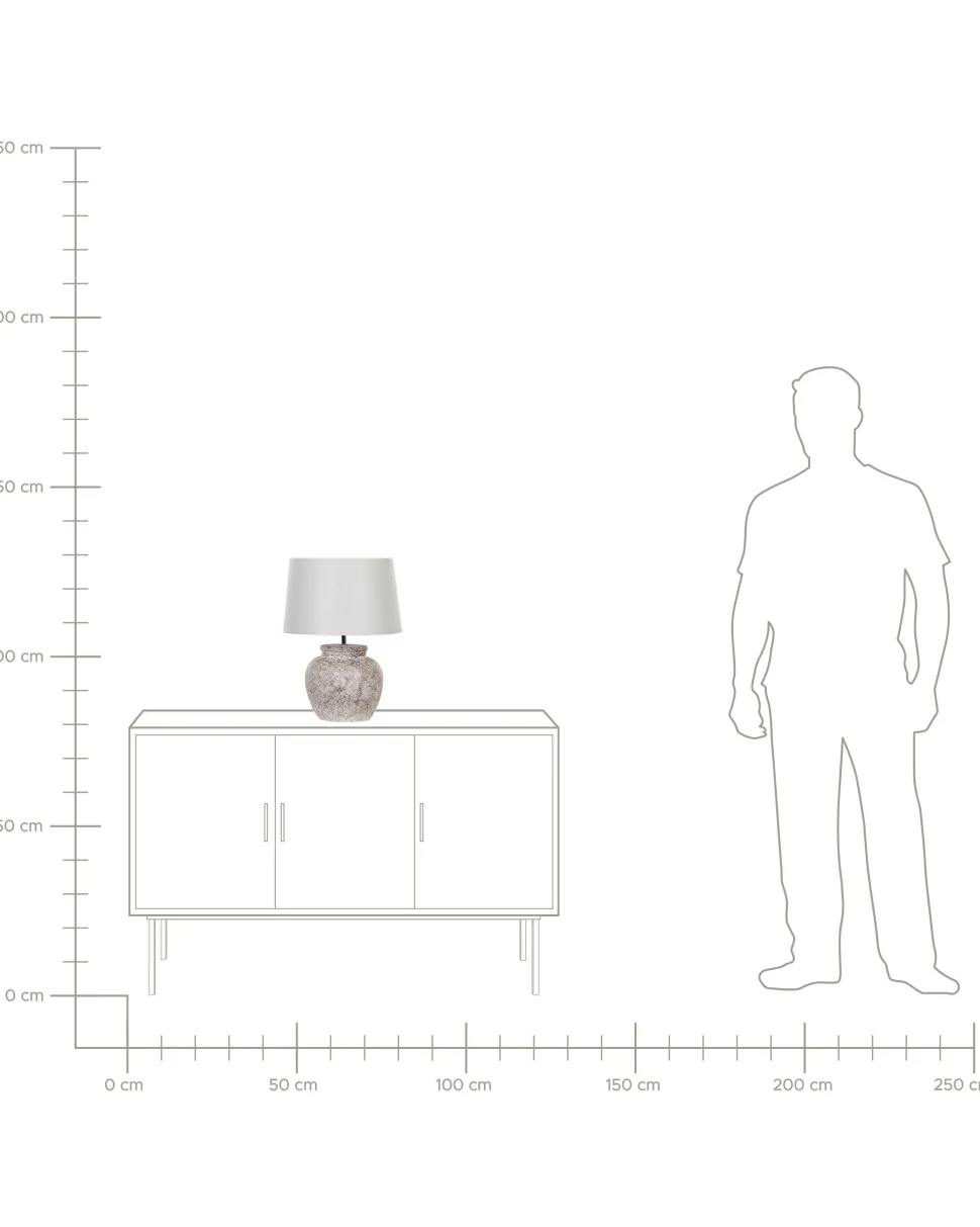 Candeeiro De Mesa Em Ceramica Creme E Branco 47 Cm Mareb