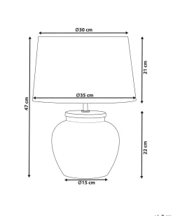 Candeeiro De Mesa Em Ceramica Creme E Branco 47 Cm Mareb