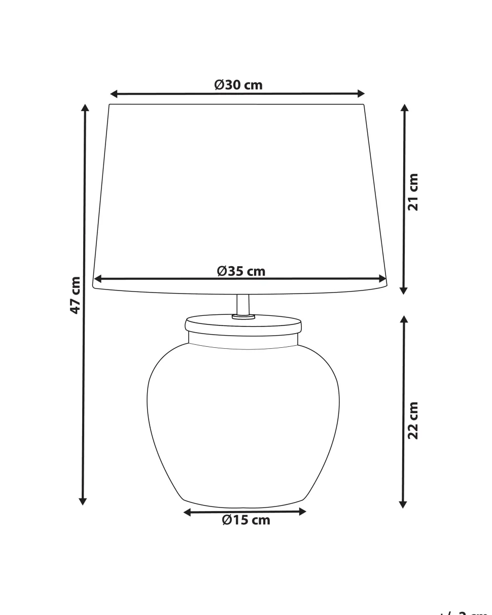 Candeeiro De Mesa Em Ceramica Creme E Branco 47 Cm Mareb