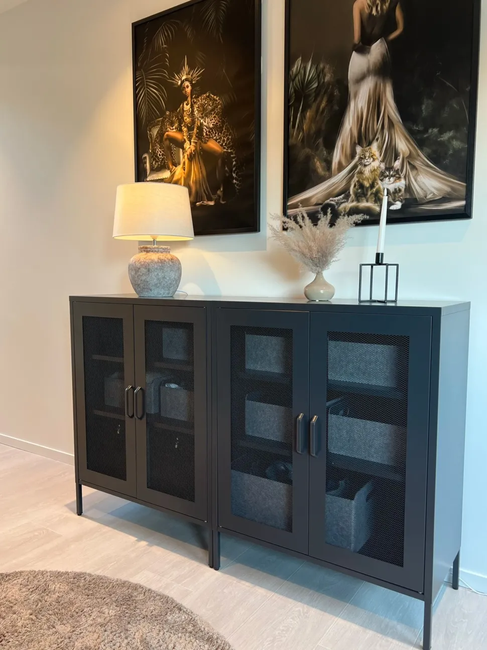 Candeeiro De Mesa Em Ceramica Creme E Branco 47 Cm Mareb