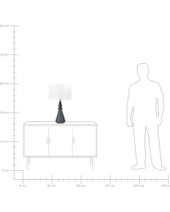 Candeeiro De Mesa Em Ceramica Preta Cerillos