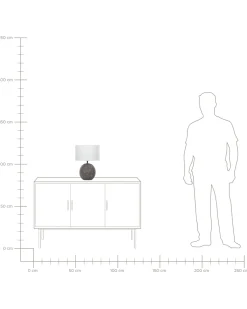 Candeeiro De Mesa Em Ceramica Preto E Branco 39 Cm Fonissa