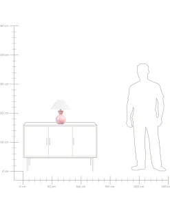 Candeeiro De Mesa Em Ceramica Rosa Ferry