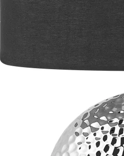 Candeeiro De Mesa Em Ceramica Prateada E Preto 51 Cm Nasva