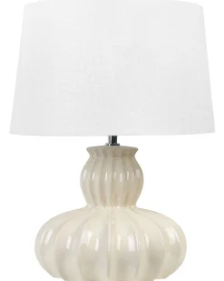 Candeeiro De Mesa Em Ceramica Creme Malabuka