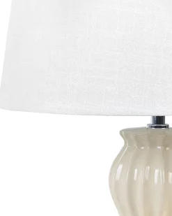 Candeeiro De Mesa Em Ceramica Creme Malabuka