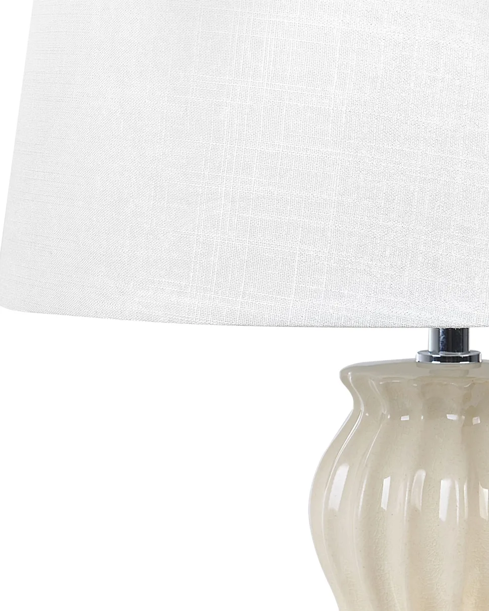 Candeeiro De Mesa Em Ceramica Creme Malabuka