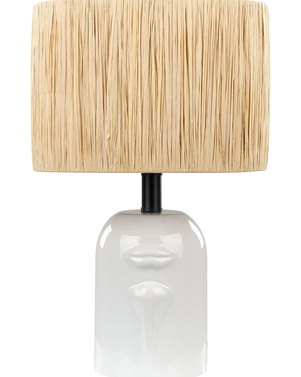 Candeeiro De Mesa Em Ceramica Branca 46 Cm Jubones